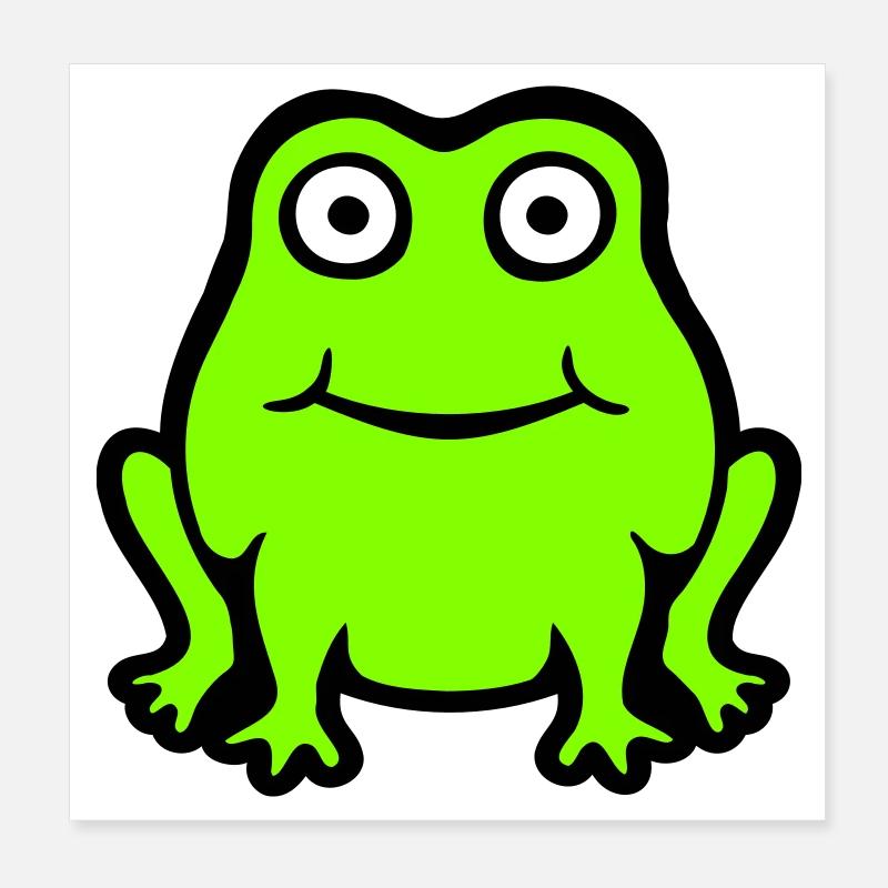 Frosch Kröte lächelt lustig Comic glücklich süß Poster 20x20 cm