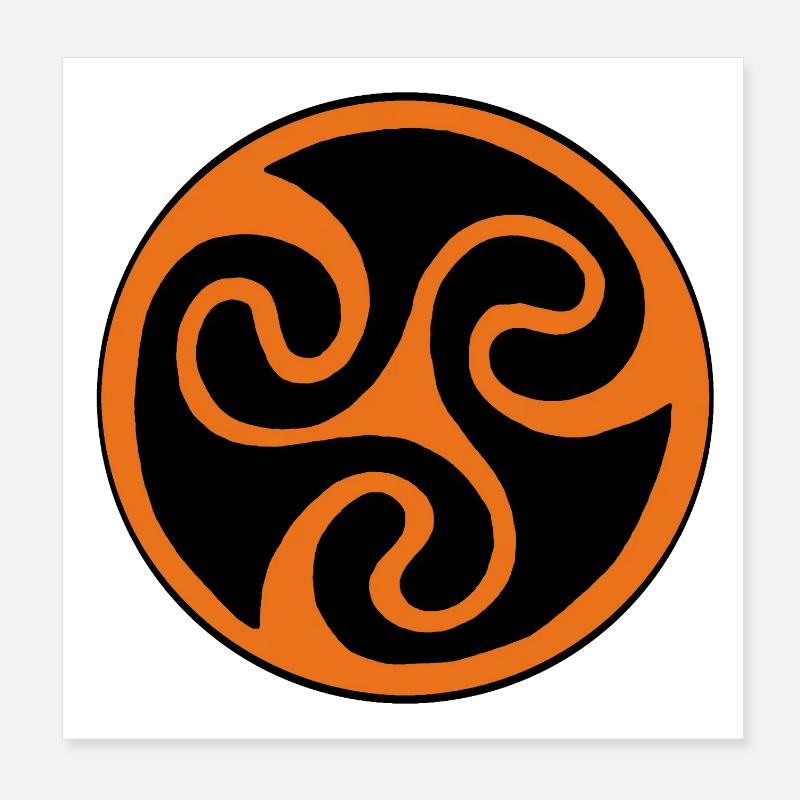 Triskel Orange  Poster 20 x 20 cm