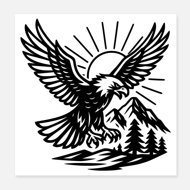 Aigle dans la nature Poster 20 x 20 cm