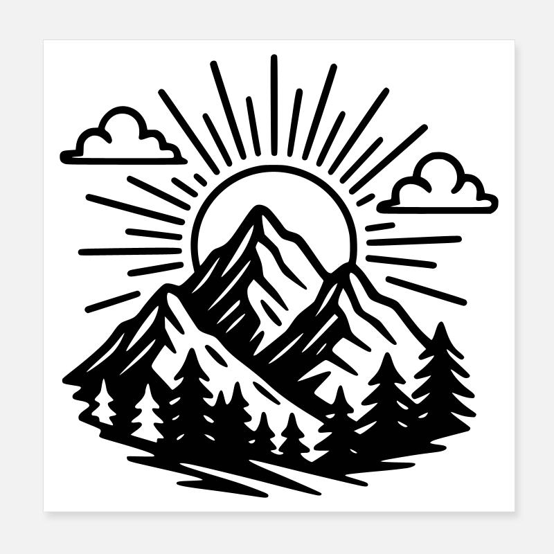 Berge Poster 20x20 cm