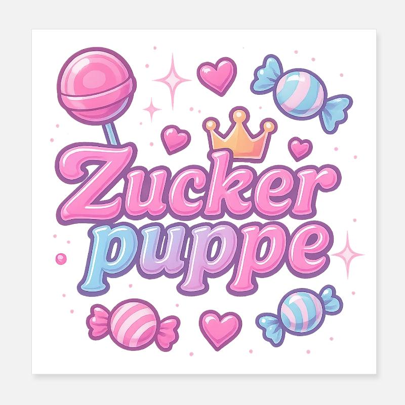 zuckerpuppe / y2k spitzname statement design Poster 20x20 cm