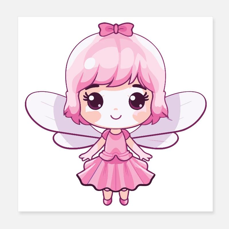 Fairy Comic Cute Poster 8" x 8" (20x20 cm)