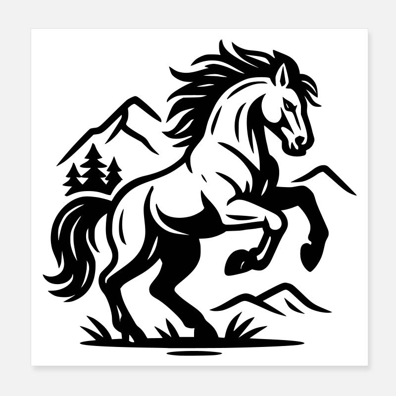 Pferd Poster 20x20 cm