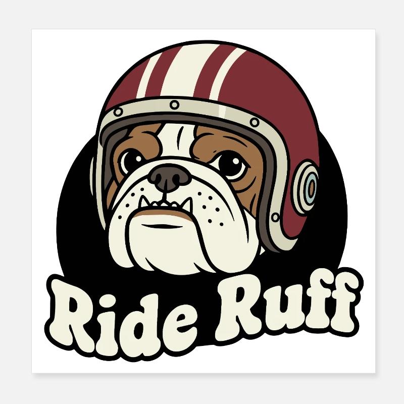 Conception du casque Ride Ruff Bulldog Poster 20 x 20 cm