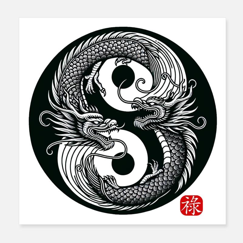 Dragon Dance Poster 8" x 8" (20x20 cm)