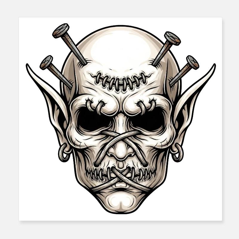 Démon effrayant Halloween Monstre Horreur Créature Poster 20 x 20 cm