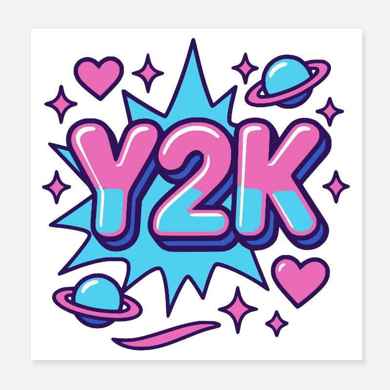 Y2K Retro Design Poster 20x20 cm