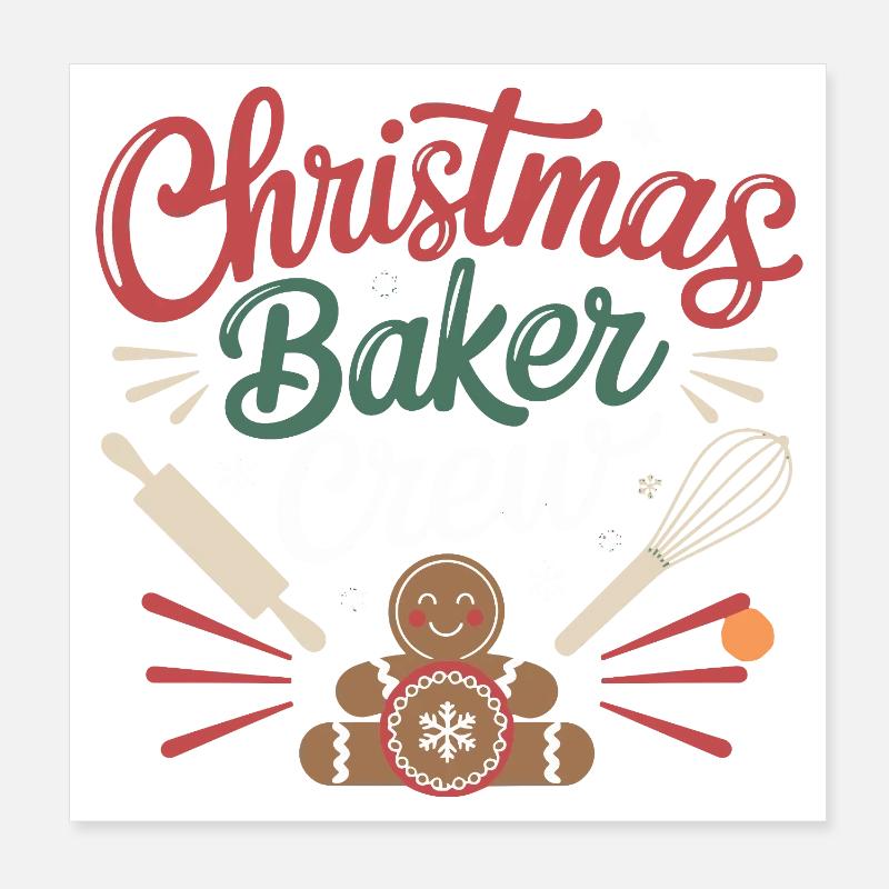 Boulanger de Noël Crew Weihnachtsbäcker Team Poster 20 x 20 cm