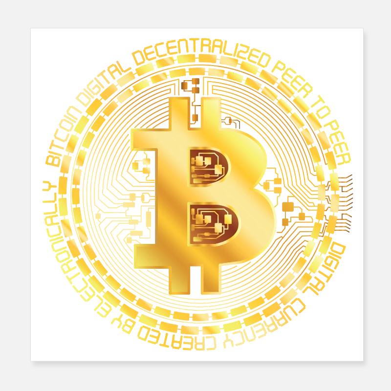 Bague en or Bitcoin Poster 20 x 20 cm