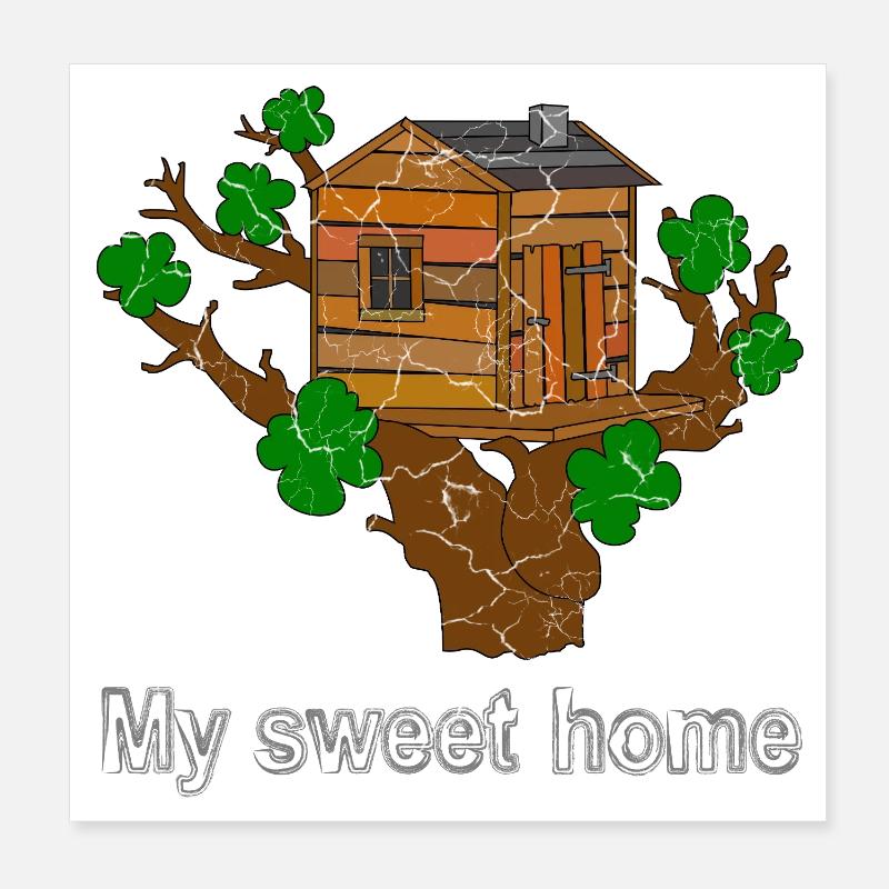 Cabane dans les arbres Poster 20 x 20 cm