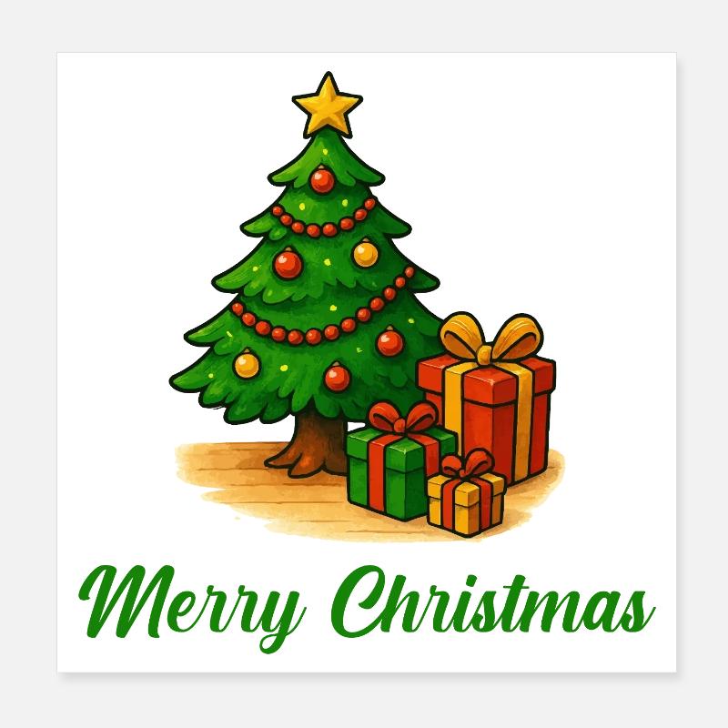 Cadeaux de sapin de Noël Poster 20 x 20 cm