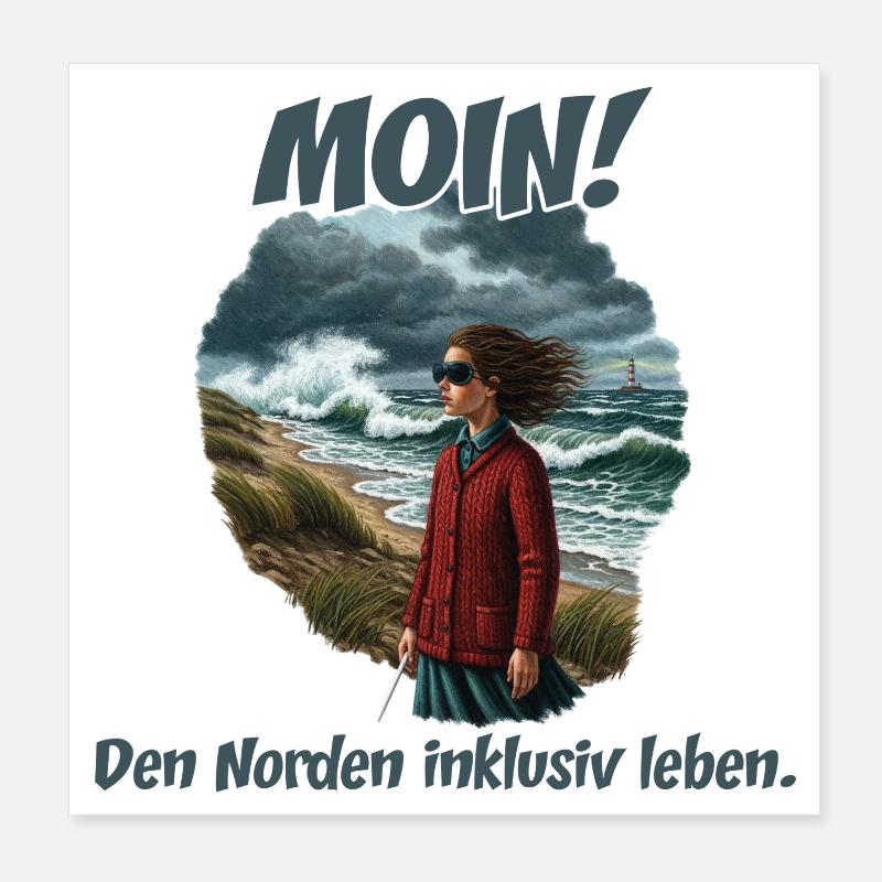 Moin y compris vent côtier Poster 20 x 20 cm