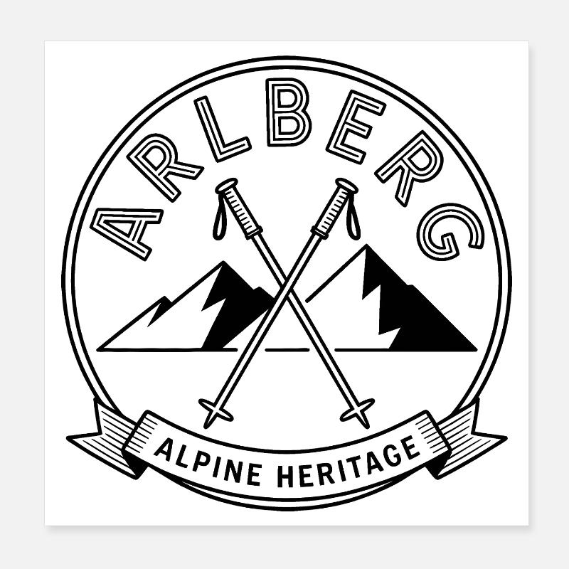 Arlberg - Souvenir Design Poster 20 x 20 cm