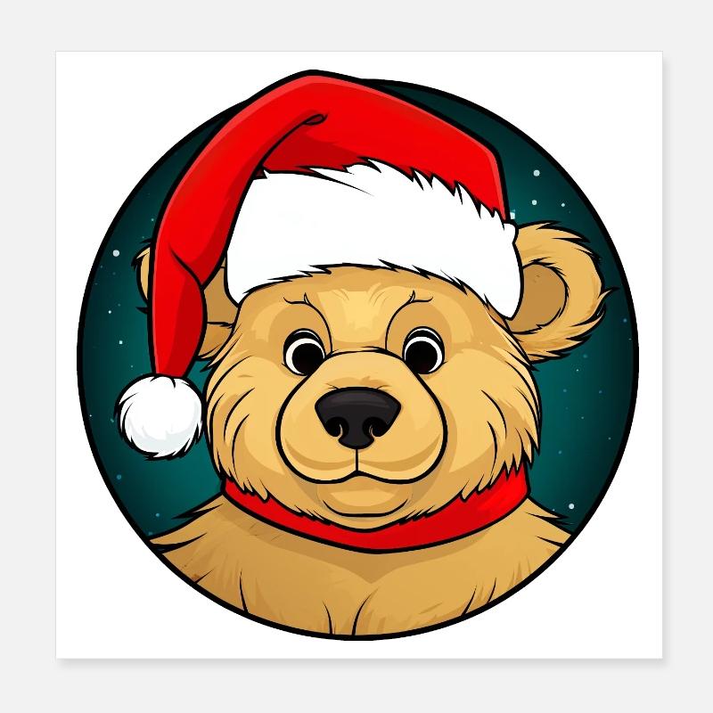 Noël de l’ours Poster 20 x 20 cm