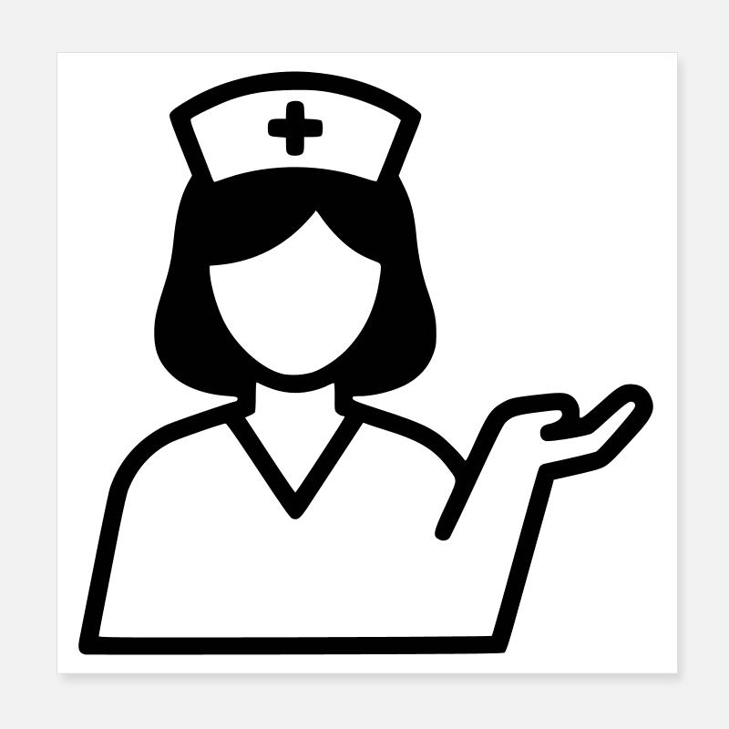 Krankenschwester Symbol | Pflege mit Herz Poster 20x20 cm