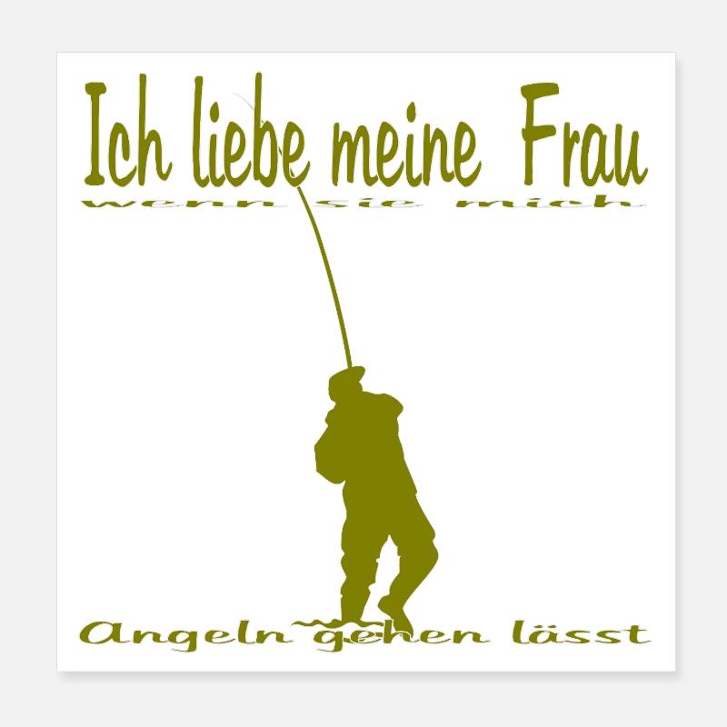 Motif de pêcheur Poster 20 x 20 cm