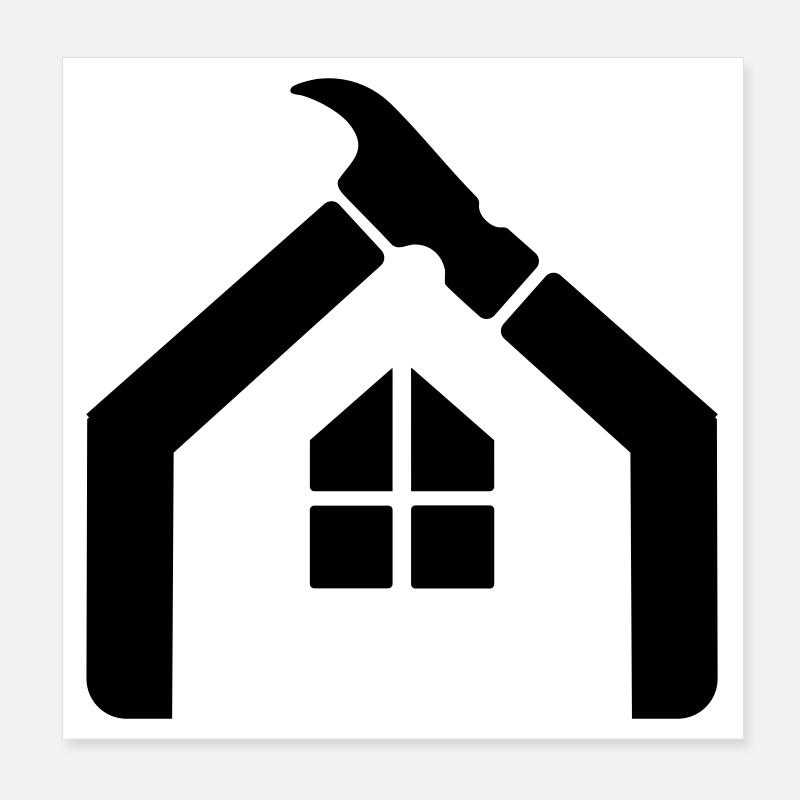 Artisan Janitor Logo – Hammer Poster 8" x 8" (20x20 cm)