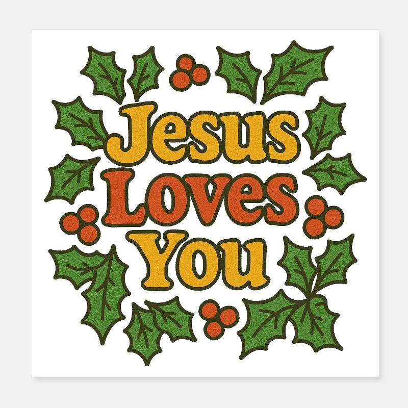 Jésus t’aime Poster 20 x 20 cm