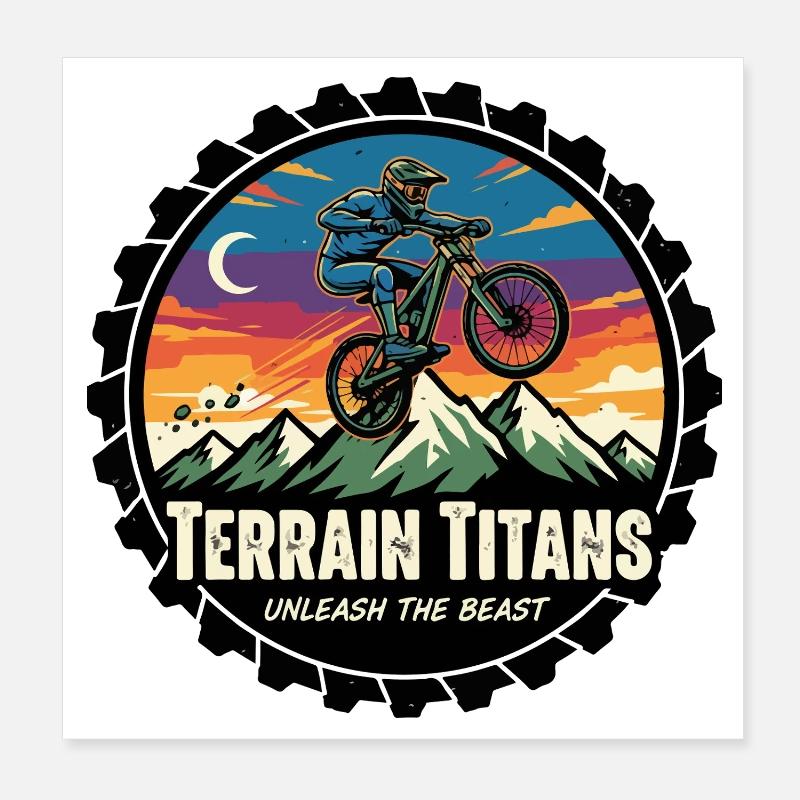 Terrain Titans MTB Sunset Dash Poster 20 x 20 cm