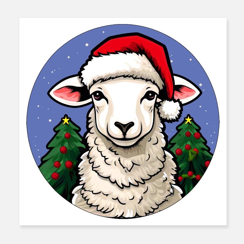 Schafe Weihnachten Poster 20x20 cm