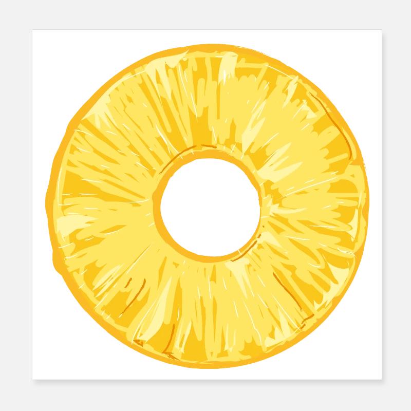Tranche d’ananas dans un style d’illustration tropical Poster 20 x 20 cm