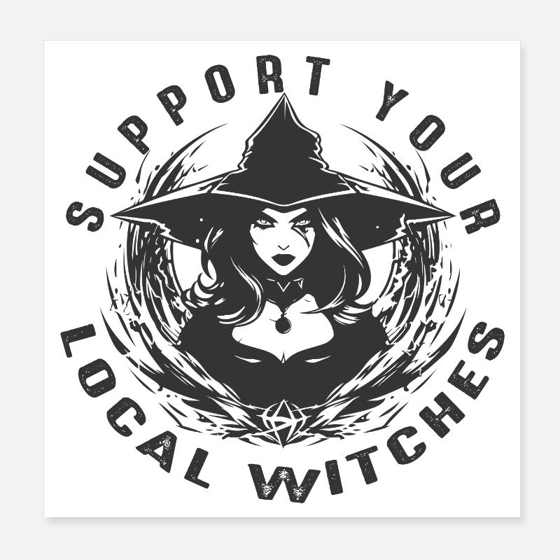 Witch Women Black Humor Poster 8" x 8" (20x20 cm)