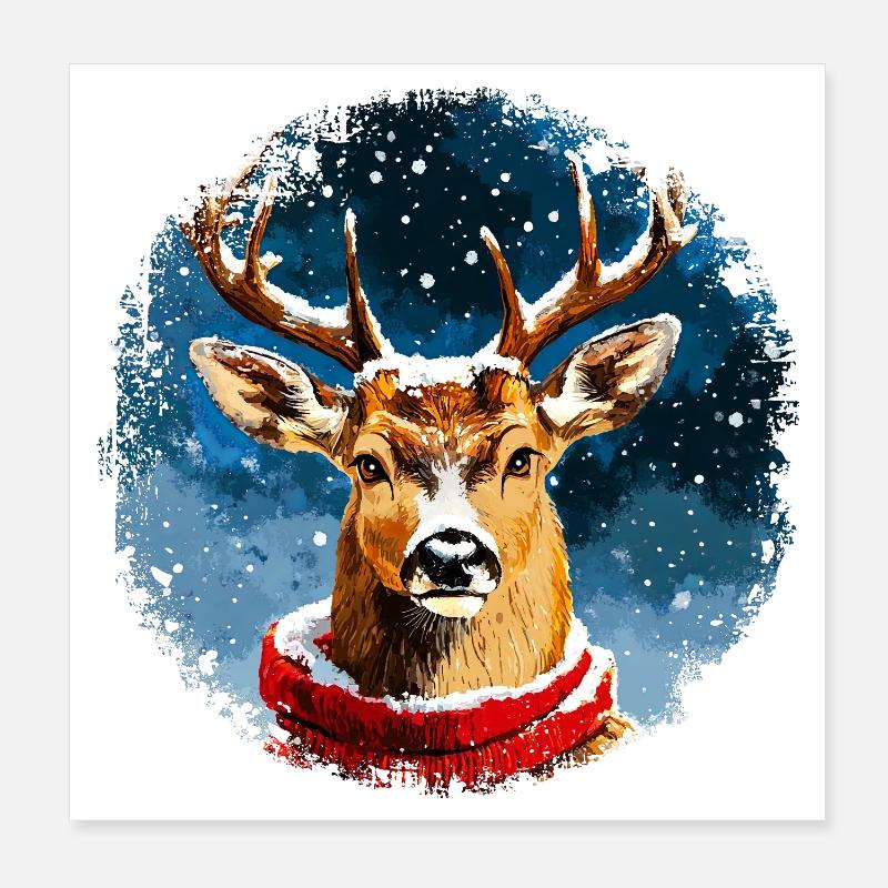 Style du cerf Poster 20 x 20 cm