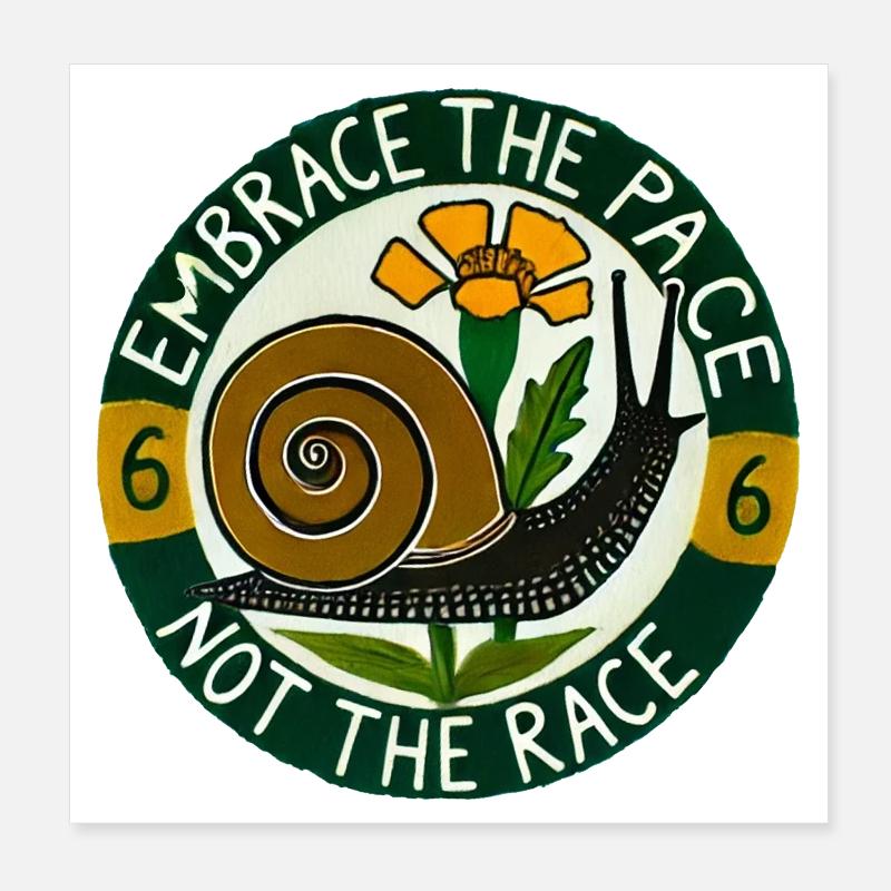 Embrace Slow Pace Snail Poster 8" x 8" (20x20 cm)