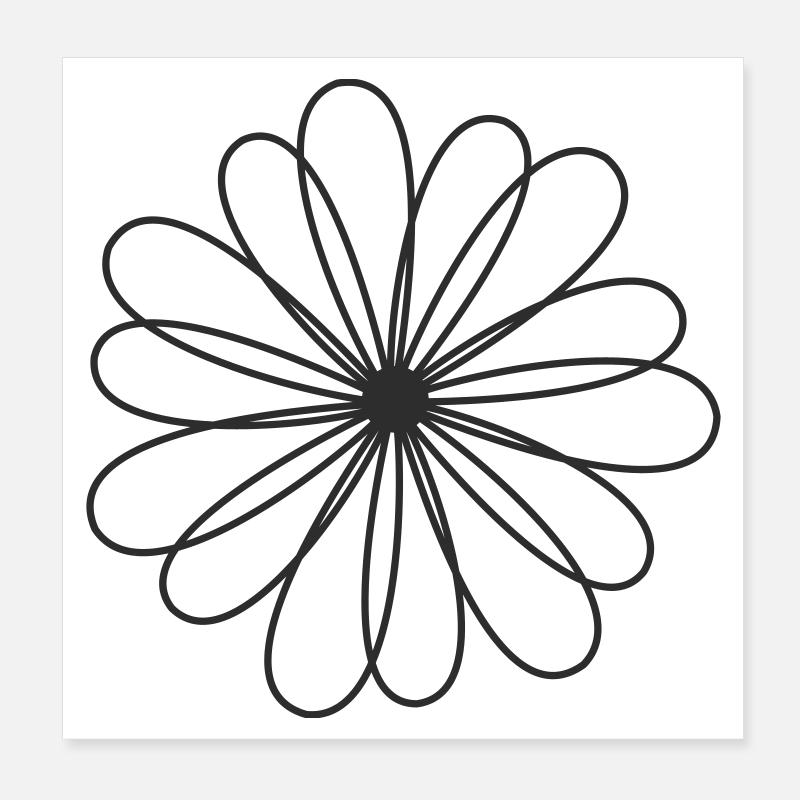 Blossom – Abstract Flower Pattern Poster 8" x 8" (20x20 cm)