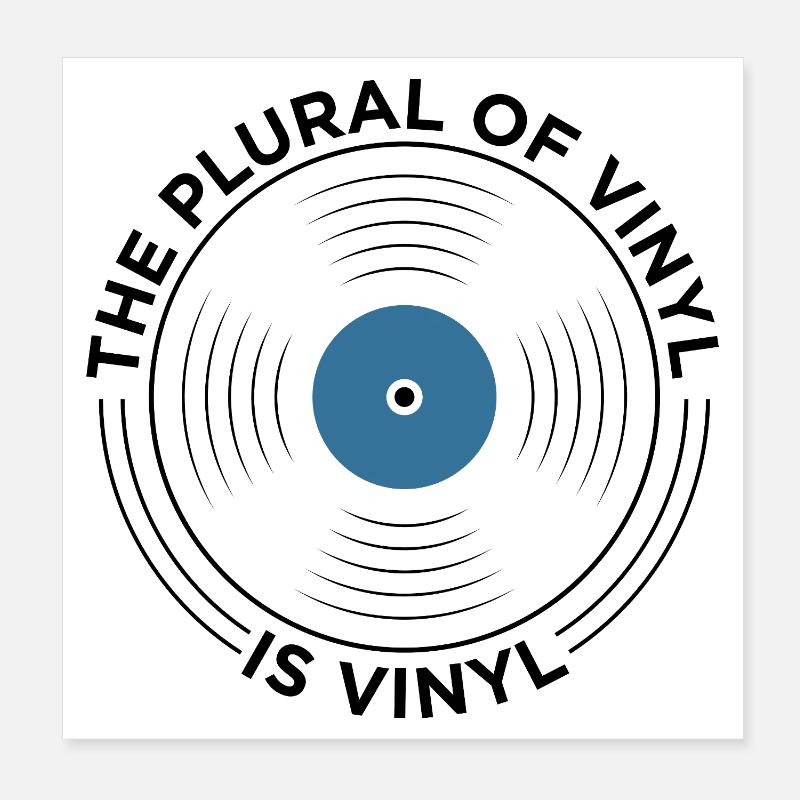 Le pluriel de vinyle est graphique amateur de disques vinyles Poster 20 x 20 cm