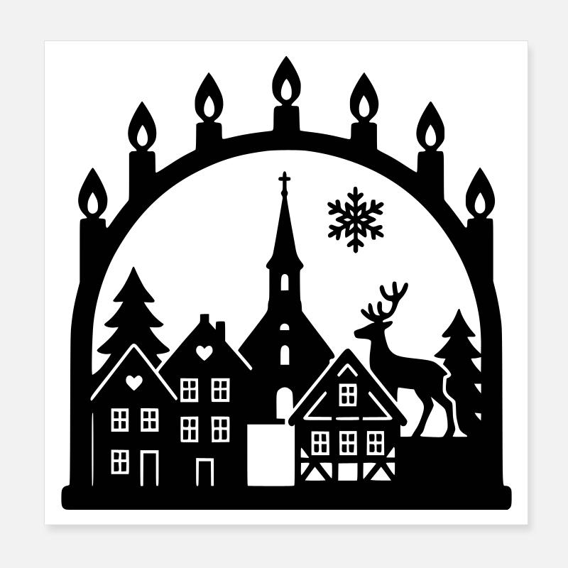 Schwibbogen Scandinavie Poster 20 x 20 cm