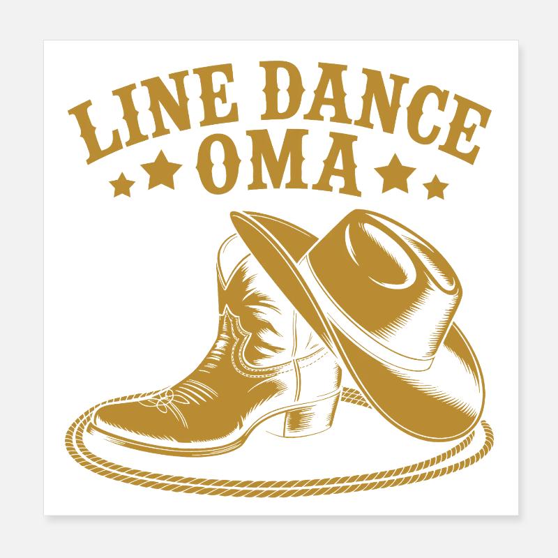 Line Dance Oma Boots Poster 20x20 cm