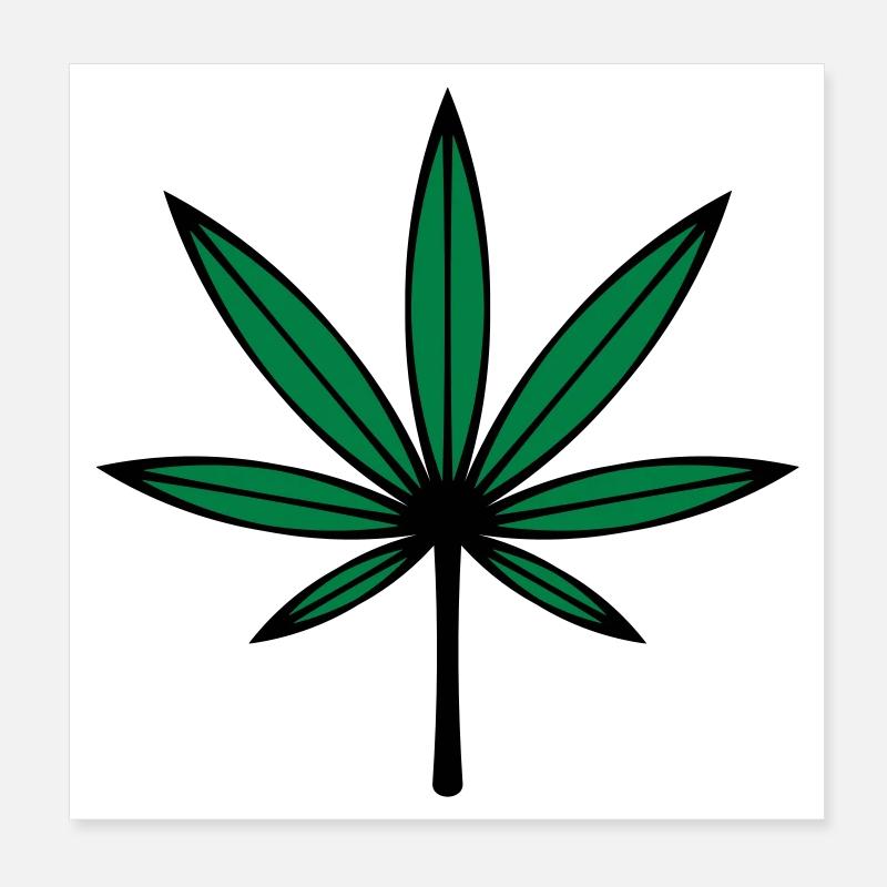 Cannabis / Marihuana / Hanfblatt (2C) Poster 20x20 cm