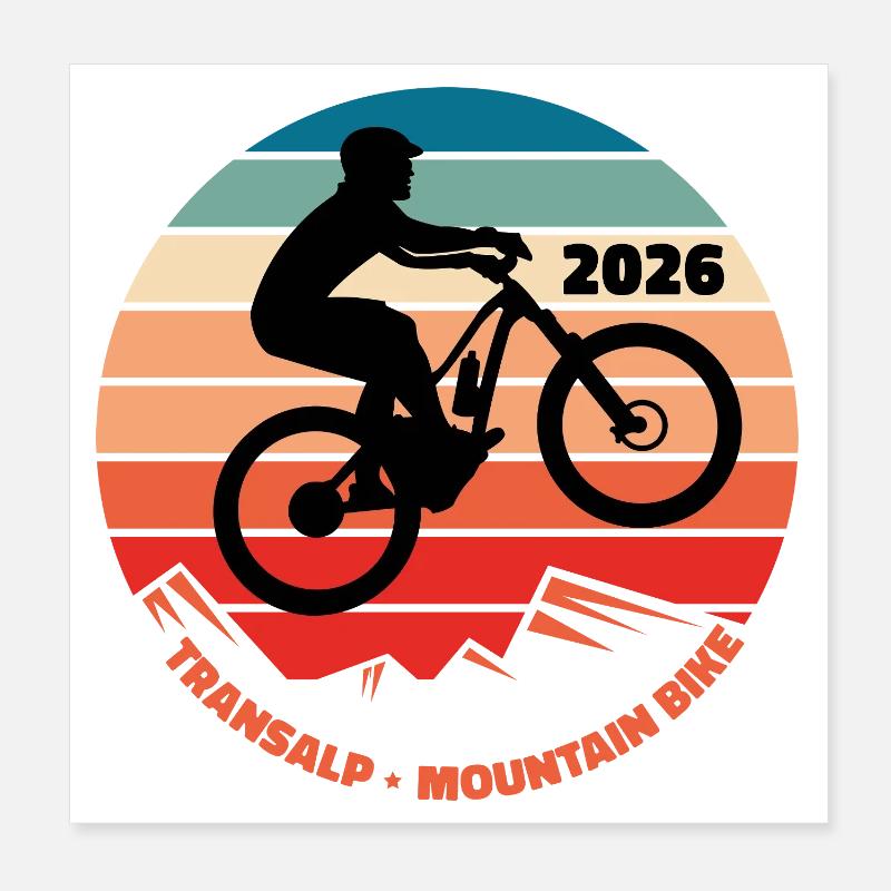 Transalp 2026 avec VTT Poster 20 x 20 cm