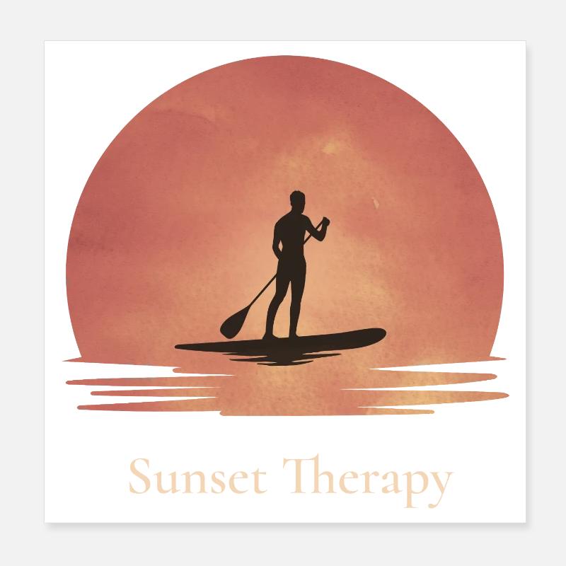 Sunset Therapy SUP Poster 20x20 cm
