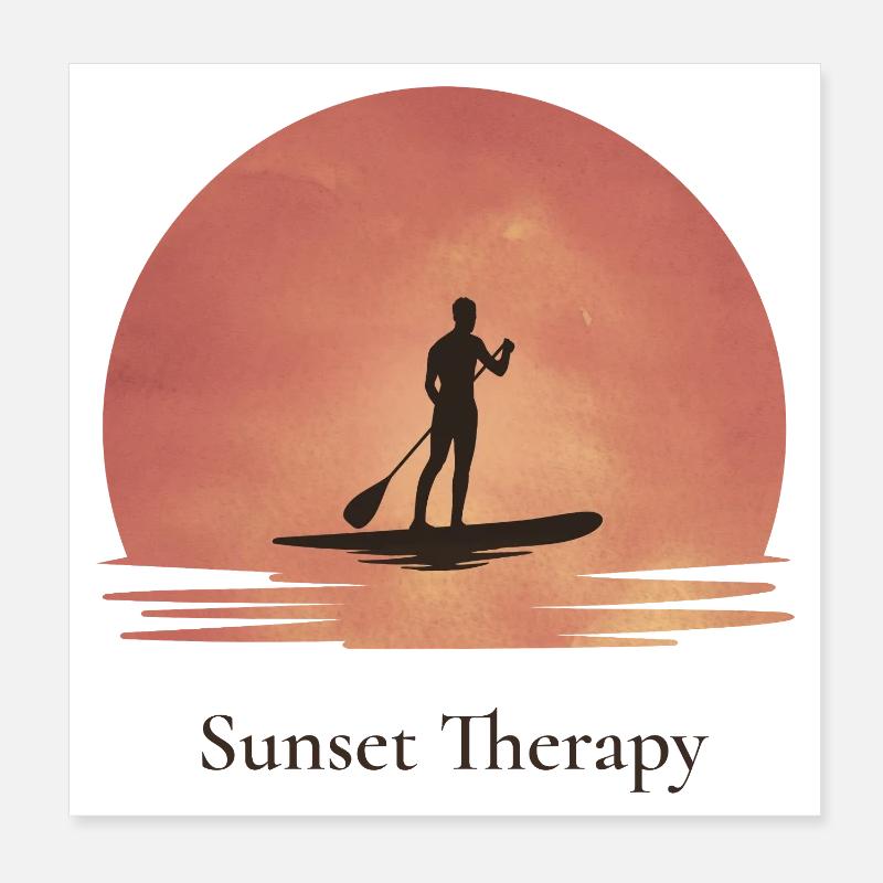 Sunset Therapy – Ruhe am Wasser Poster 20x20 cm