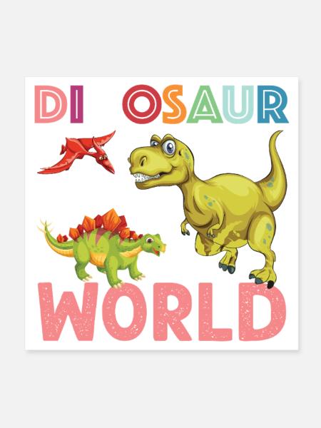 Dinosaur World nice - Poster 20x20 cm - Weiß - Vorne