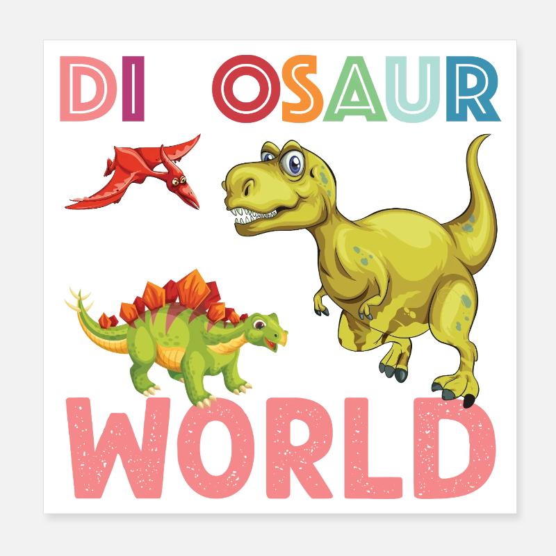 Dinosaur World nice Poster 8" x 8" (20x20 cm)
