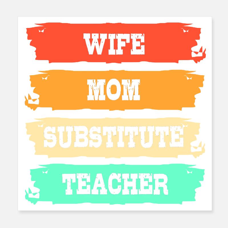 Vertretungslehrer Aushilfslehrer Ersatzlehrerin Poster 20x20 cm