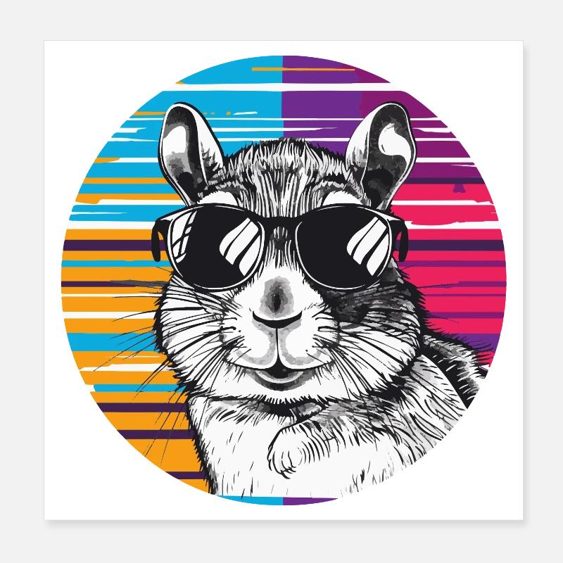 Hamster mit Sonnenbrille Poster 20x20 cm