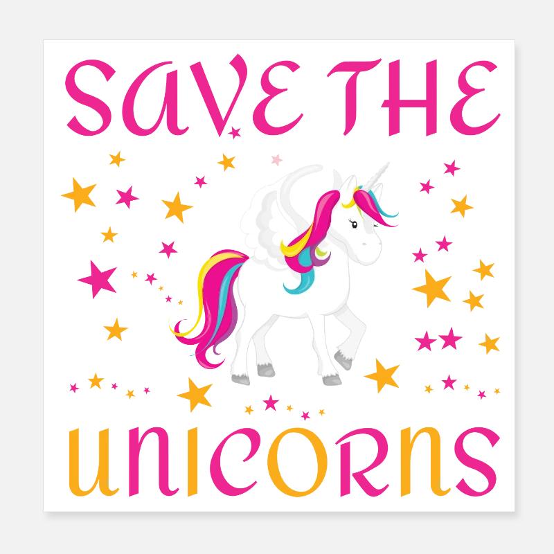 Sauvez les licornes Poster 20 x 20 cm