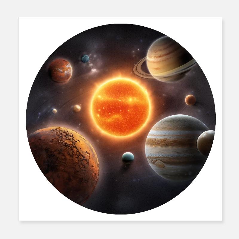 Astronomy Space Solar System Planets Orbit Poster 8" x 8" (20x20 cm)