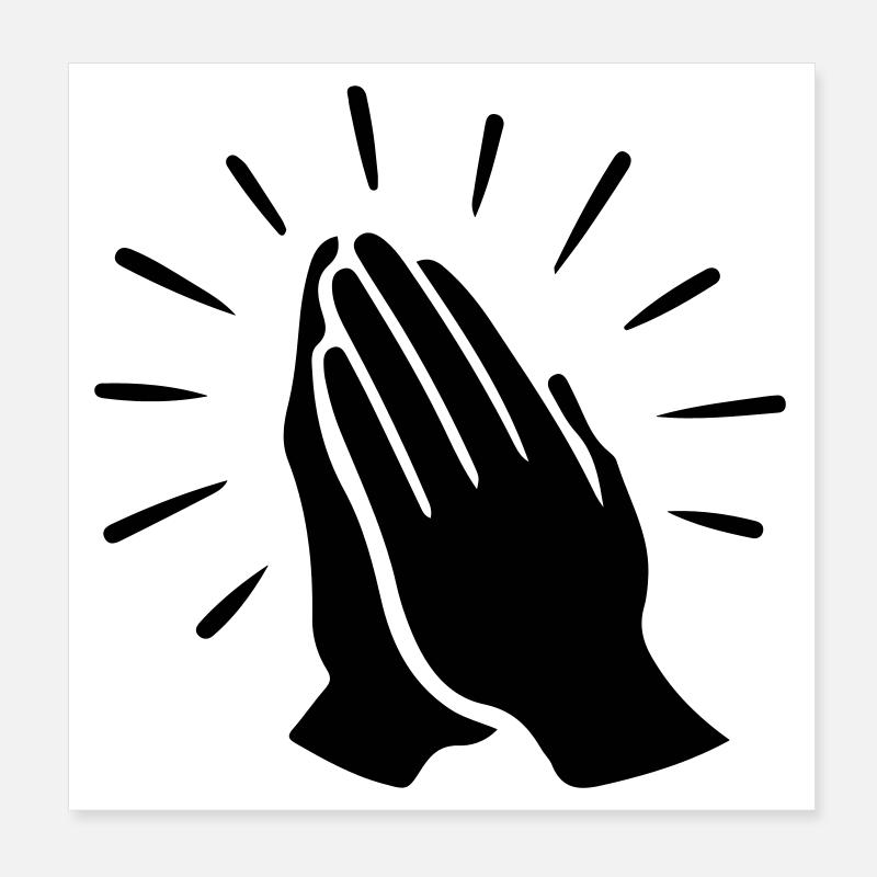 Prière des mains priantes Poster 20 x 20 cm