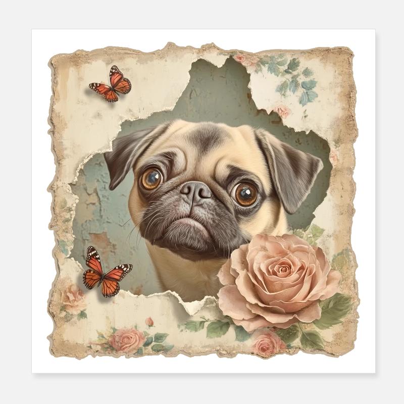 Vintage de carlin Poster 20 x 20 cm