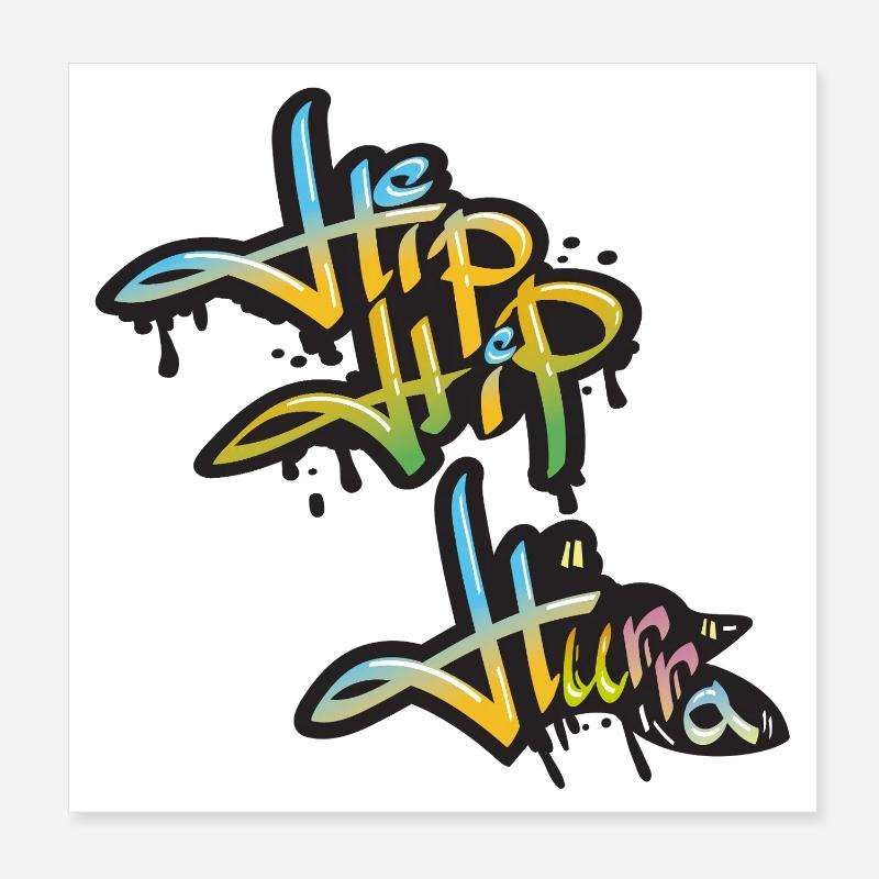 Hip hip hurra Poster 20x20 cm