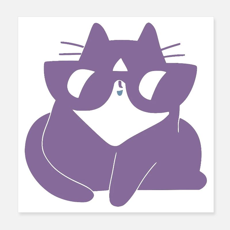 Chat Câlin Violet Chat de rêve Poster 20 x 20 cm