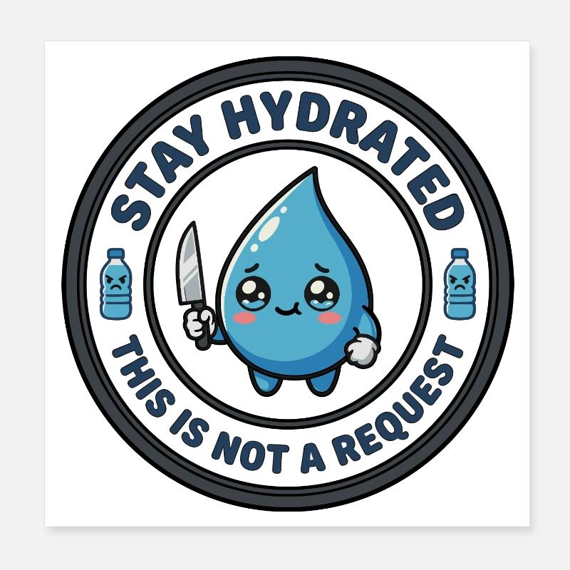 Stay Hydrated mörderisch süß Poster 20x20 cm