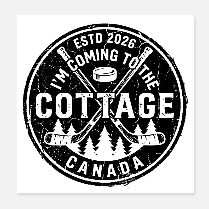 Cottage Canada ESTD 2026 Stamp Poster 8" x 8" (20x20 cm)