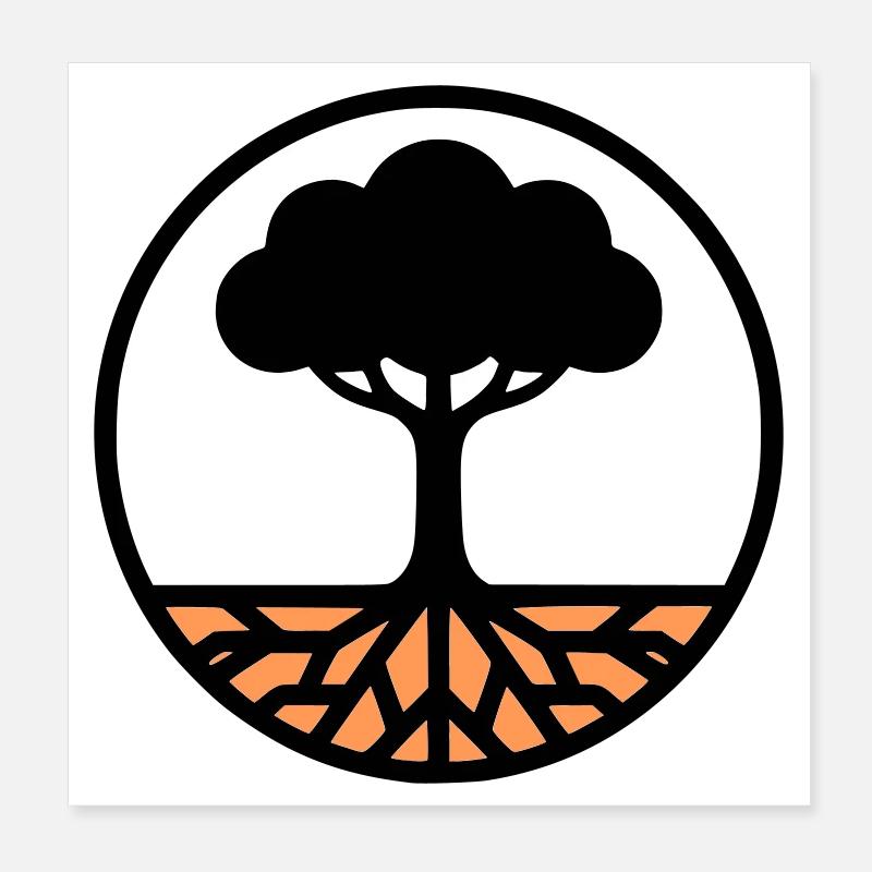 Tree of Life Circle Icon Poster 8" x 8" (20x20 cm)
