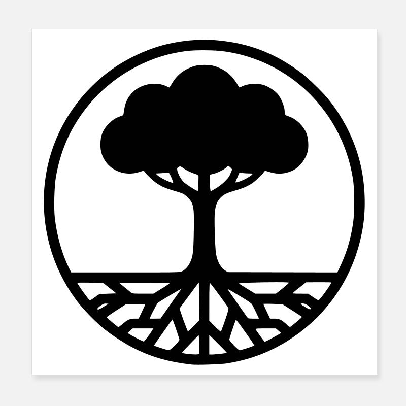 Silhouette de l’Arbre de Vie Poster 20 x 20 cm